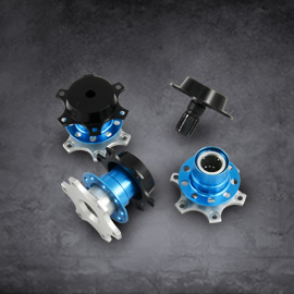 Quick release steering wheels